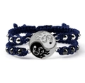 Pulseras Yin Yang dragón tejidas en azul oscuro para parejas con dijes magnéticos - Tótem de Dragón Azul Marino Par