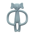 Blue elephant-shaped baby teether made of soft silicone with easy-to-grip ring handles - Elephant-Grey Blue