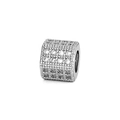 Macro detail of silver square spacer bead with micro-pave cubic zirconia for DIY bracelets - Silver (White Zirconia)