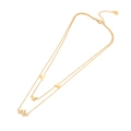 Elegante gouden dubbellaagse vlinderketting met hangers van witte schelpen - Dubbellaagse Holle Vlinder Stijl (3#)