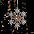11cm transparent snowflake ornament with golden sequins for Christmas tree decor - Snowflake Type A