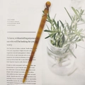 Elegant amber tortoise shell acetate hair stick with a twisted spiral top design - Amber Spiral Texture (26#)