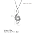 Silver musical note pendant necklace in stainless steel with 45+5cm adjustable chain - Treble Clef (LN1909 Silver)