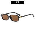Gafas de sol vintage de montura cuadrada negra con lentes ámbar y detalles dorados - Montura Negra Lentes de Té