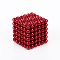 Buckball magnetic spheres cube 5mm puzzle toy set in vibrant red metallic finish - 5mm 216Pcs Metal Box / Red
