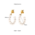 Goldene C-förmige Creolen mit 4mm weißen Perlen in einem minimalistisch-eleganten Design - Gold 20mm Durchmesser (4mm Perle)