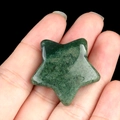 Deep green natural aventurine star stone ornament with polished mineral texture - India Agate