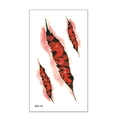 Halloween temporary tattoo sticker featuring bloody scratches with gothic faces design BW-16 - 60*105mm / Gothic Style Scratched Faces Style(BW-16)