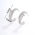 Zilveren spijker-vormige oorringen met zirkonia en een diameter van 2,2 cm - Zilver