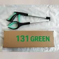 Foldable aluminum trash picker model 131 in green with ergonomic non-slip grip - Box Packaging / Green