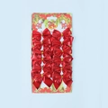 Set di 12 fiocchi di Natale rossi glitterati per decorare alberi e ghirlande festive - 12 Pezzi/Carta / Rosso Luccicante