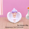 Purple angel ballet girl resin figurine in heart-shaped wing base for desk decor - 16A Purple Wings Wrapped Style (16A)