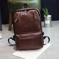Zaino da uomo in pelle PU marrone con tasca frontale con zip e design minimalista chic - Marrone (9808)