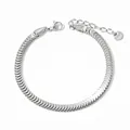 Bracelet chaîne en acier inoxydable argenté avec fermoir ajustable et étiquette S.Steel - Bracelet Chaîne à Écailles Croissant Argenté (SBP041)