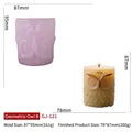 Roze siliconen uil mal en afgewerkte waskaars met gedetailleerde veren textuur design - Geometrische Uil B GJ-121
