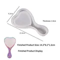 Moule en silicone pour brosse à cheveux en forme de cœur avec résine violette pailletée - Moule à peigne en forme de cœur