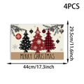 Set van 4 placemats met kerstboommotief Merry Christmas-tekst en 44x29,5cm afmetingen - 4 Stuks