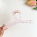 Pink matte frosted hair claw clip for women made of durable resin in a large size - 11cm / Pink