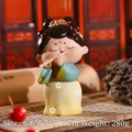 Detail of Tang Dynasty lady figurine playing flute, 11.5cm high resin desktop ornament - Large Flute Playing Lady