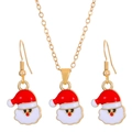 Set gioielli natalizi con collana e orecchini a forma di Babbo Natale in finitura dorata - Babbo Natale