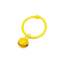 Porte-clés à ressort jaune peint avec breloque clochette pour accessoires DIY - Jaune