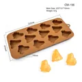 Brown 15-cavity Halloween ghost silicone mold with dimensions 223x101x19mm and 57g weight - FCM-Ghost CM-156 / Brown