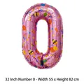 32-inch pink metallic number 0 foil balloon with Happy Birthday print and cake patterns - Number 0 / Pink
