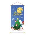 Merry Christmas tapestry with Santa and reindeer on blue starry sky backdrop - 003-Starry Deep Blue