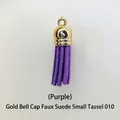 Pendentif gland en daim violet fait main avec capuchon doré pour porte-clés DIY résine - Pompon Style 10 Violet