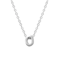 Minimalist 925 sterling silver chain necklace featuring a 3D letter O pendant in silver - Letter O / White Gold