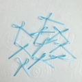 Blue satin ribbon bows for Christmas cake side decoration and baking crafts - Blue Bow Small