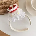 Niedlicher Torten-Haarreif mit Spitze und Kirschdekor für Mädchen als Foto-Requisit - Kirschblüten-Stirnband