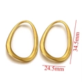 Golden irregular oval stainless steel earring connector 34.5x24.5mm for DIY jewelry - Gold-1