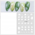 Macro view of ultra-thin floral nail stickers with white rose patterns and model JO-1947 - Rose Outline (JO-1947)