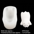 Polar bear silicone mold for DIY candles with a cute 3D lying bear finished product - Prone Pose 17-906 / Clear