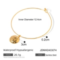 Collana a girocollo in acciaio inossidabile dorato con ciondolo circolare e dimensioni - Girocollo con ciondolo filettato(JDNW2403074)