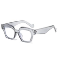 Modern square sunglasses in transparent grey frame with thick temples for outdoor use - Grey Frame