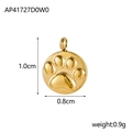 Golden animal paw print charm pendant in 1.0cm size for DIY jewelry making - Bear Paw / Gold