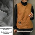 Waterproof brown vest apron with large pockets and PE film for housework and work - Plus Size Upgraded Waterproof/Light Brown (180-190cm)