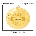 Vue détaillée du pendentif doré martelé avec spécifications de dimensions et de poids - S1806-G / Doré