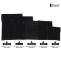 Black velvet jewelry pouch with snap button available in multiple sizes and dimensions - Arc / Small (7x7cm) / Black