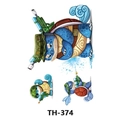 Waterproof tattoo sticker featuring military Squirtle design with camo helmet TH-374 - Th-374 / 210*148mm