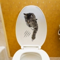 Wasserdichter Toilettendeckel-Aufkleber mit 3D-Cartoon-Katze im Loch-Design - Cartoon Katze Bricht Durch Wand/SK2-004 / 20*30cm