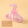 Tier-Perlenkleiderbügel in Rosa mit Seidenschleife für kleine Hunde- und Katzenkleidung - 20cm / Rosa