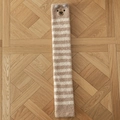 Calze lunghe a righe marroni e bianche con simpatico muso di orso e orecchie 3D - Taglia unica / Orso Cachi a Righe / Cachi a Righe