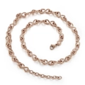 Collar de infinito 8 en acero de titanio oro rosa con cierre de langosta y extensión - Oro Rosa (KN200048-KFC)
