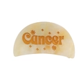 Cancer Sternzeichen Haarklammer aus marmoriertem gelbem Acryl mit Sternenmustern - Krebs / Bernstein/Hellgelb