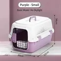 Petit sac de transport violet et blanc pour chats et chiens en plastique de haute qualité - Petit de base-Sans lucarne (50x30x34cm) / Violet