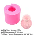 Pink silicone vase mold B1027 with textured finished plaster piece for DIY resin craft - 1# B1027 Pink