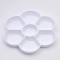 White plum blossom shaped plastic watercolor palette with 7 independent mixing wells - 55g White Flower Palette / 17cm